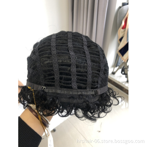 curly wig Wholesale 100% Raw Virgin Cuticle Aligned Brazilian Human Hair for Black Women Short Straight Black Lady  Wigs 1B